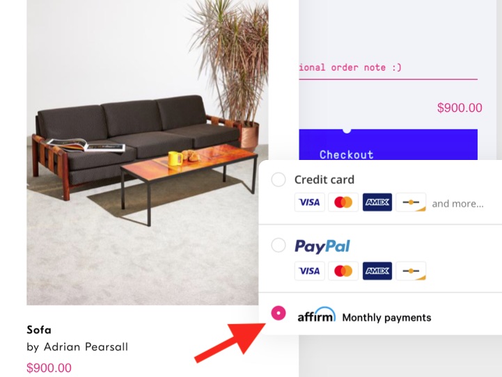 Les marchands de commerce électronique affichent généralement un bouton de paiement BNPL à côté des logos habituels de carte de crédit et PayPal