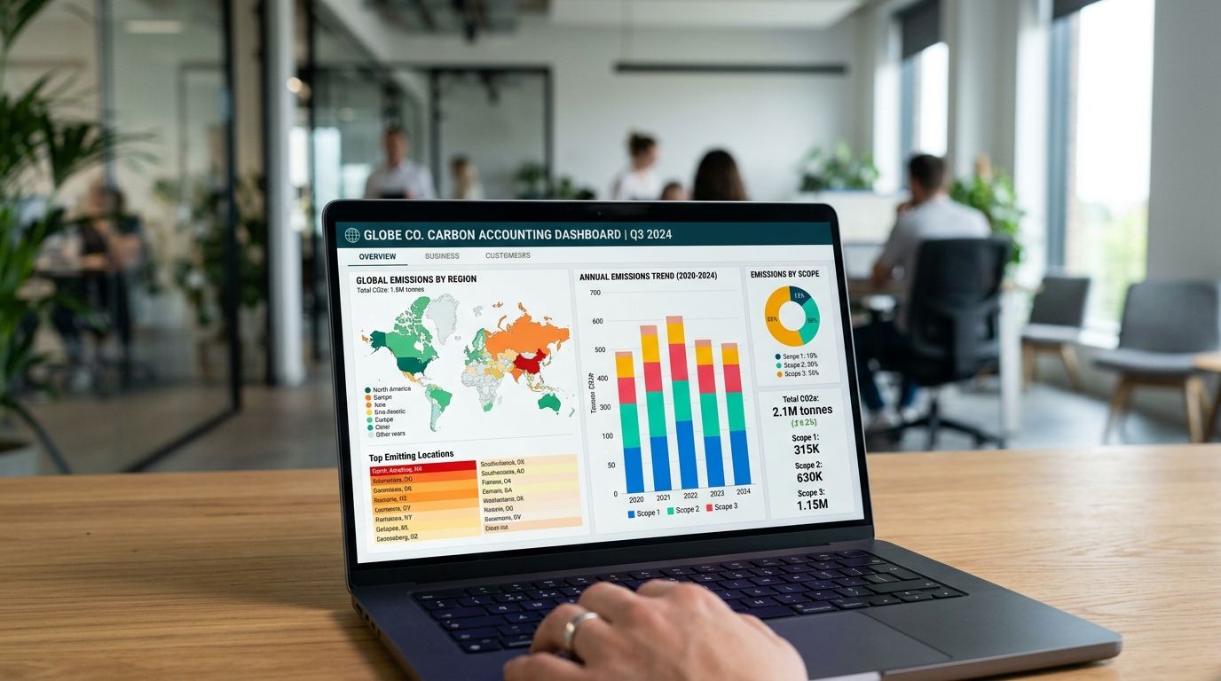 Interface de logiciel de pilotage carbone pour les entreprises